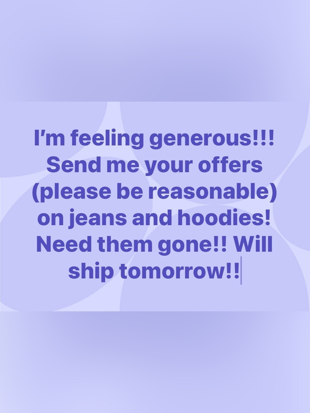 Send your offers!!!